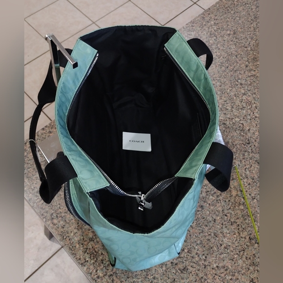 NWT Coach Tote in color block Signature Nylon and leather - Picture 10 of 15